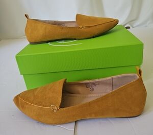 Chase + Chloe Mustard Yellow Suede Flats 7.5